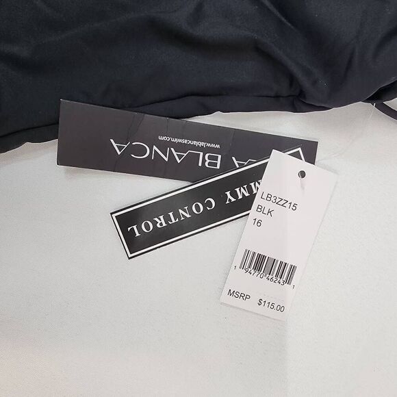 La Blanca Size 16 Island Goddess Strappy One Shoulder One Piece Swimsuit - Black - Picture 3 of 5